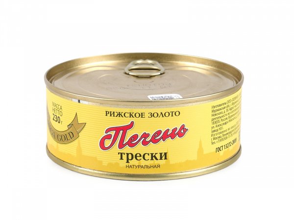 Печень трески Рижское золото ж/б ключ 230гр 1/24 Полинет