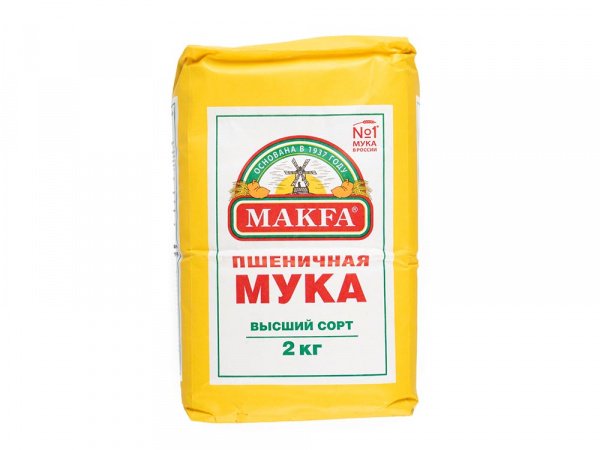 Мука пшеничная Макфа 2кг 1/6шт