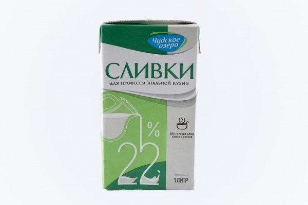 Сливки ультропастеризованные 22% 1л Чудское озеро 1/12шт