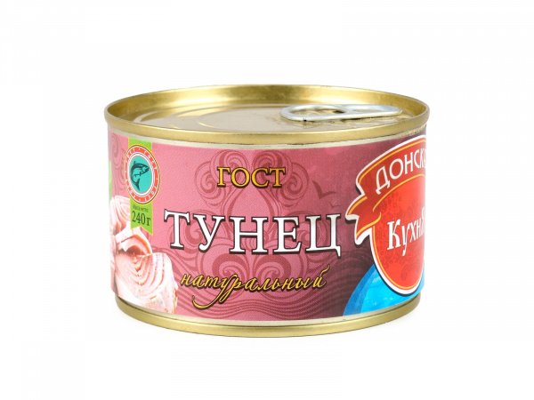 Тунец натуральный 240гр (ключ) ж/б 1/24шт Донская кухня