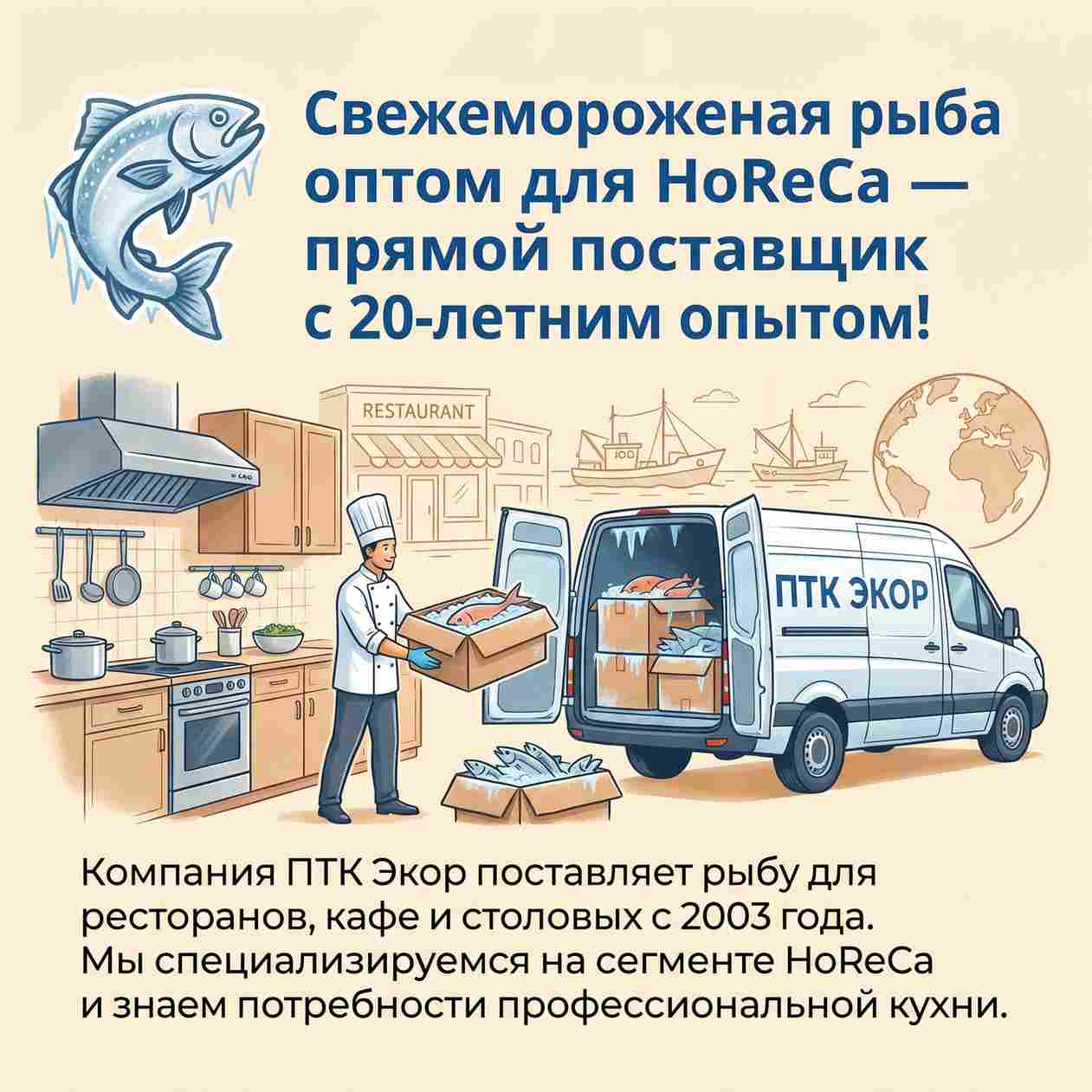 Свежемороженая рыба оптом для HoReCa — прямой поставщик с 20-летним опытом!