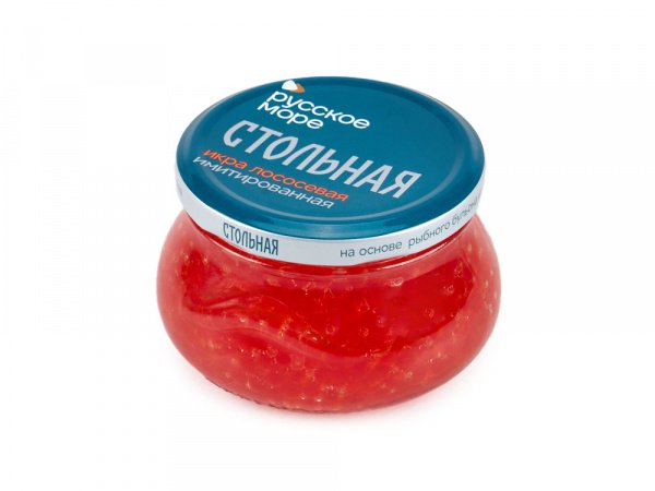Икра красная лососевая "Стольная" имитация 230гр ст/б 1/6шт Санта Бремор