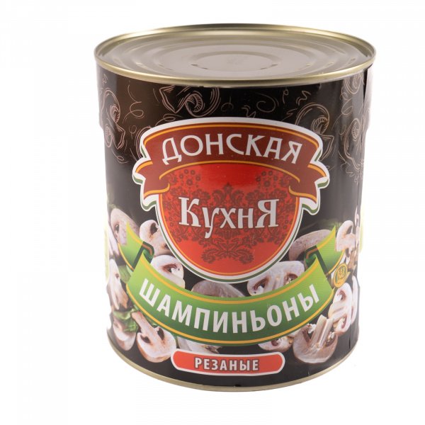 Шампиньоны резаные ж/б 3100мл 1/6шт Донская Кухня