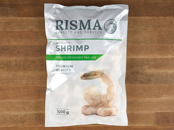 Креветки Ваннамей очищенные с хвостиком без пищевода 31/40 RISMA 1кг 1/10кг Индия
