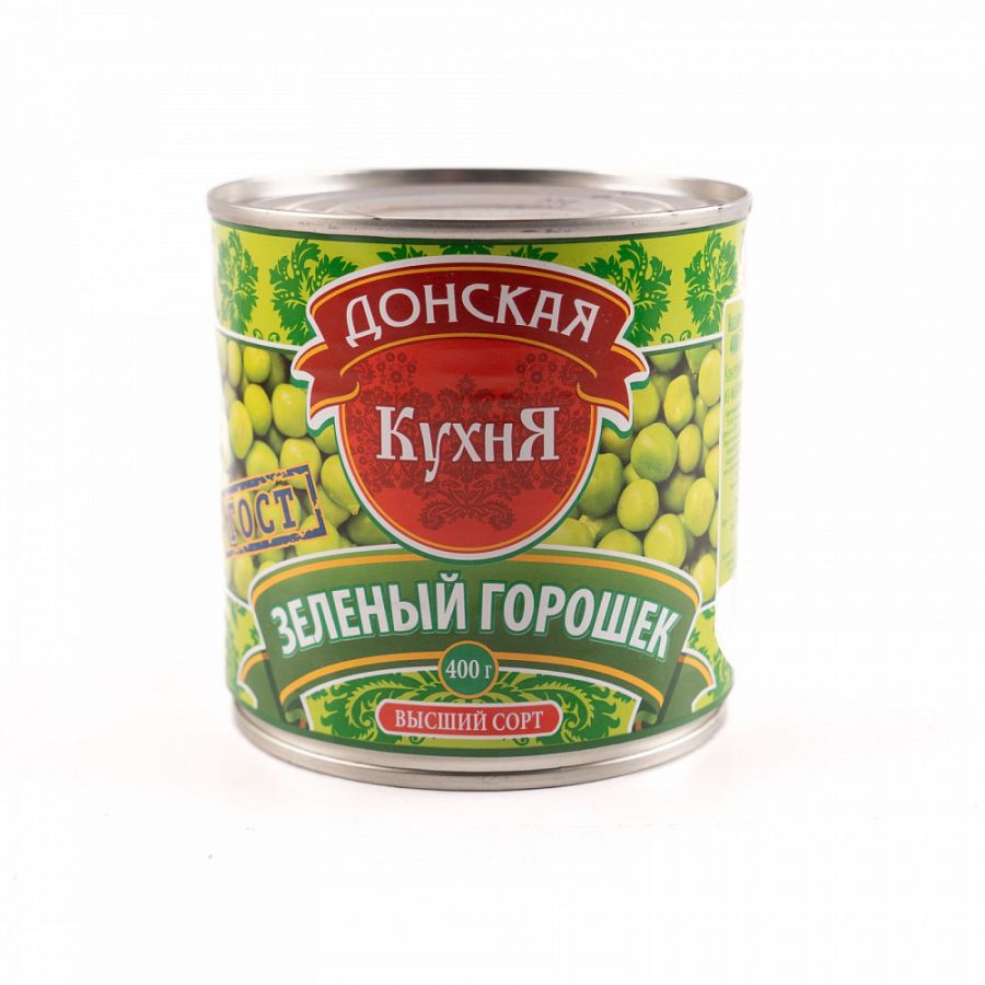 Купить Горошек зеленый из мозговых сортов ж/б 400г/425мл 1/12шт Донская Кухня в Москве, СПБ, Краснодаре с доставкой в день заказа