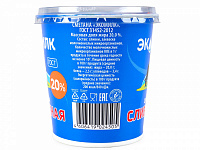 Сметана Экомилк 20% 300гр ГОСТ 1/12шт Озерецкий молочный комбинат