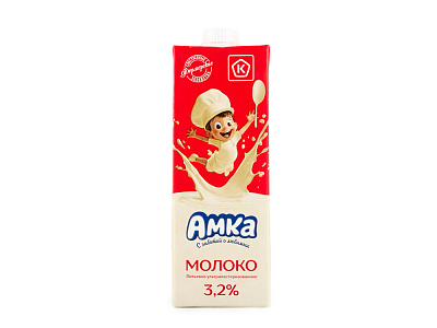 Молоко АМКА 3,2% 975мл 1/12шт АМК Рязанский