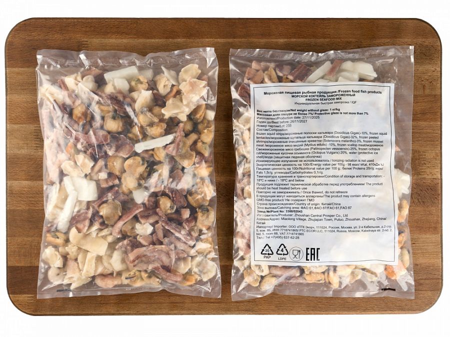 Купить Морской коктейль 7% 1кг 1/10кг Китай  (импортер Экор) в Москве, СПБ, Краснодаре с доставкой в день заказа