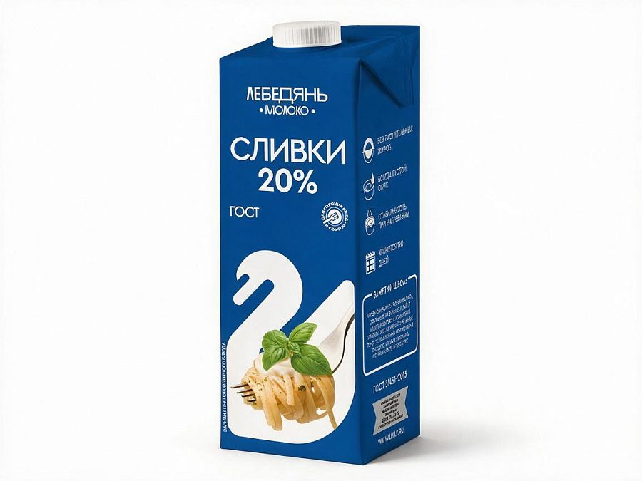 Купить Сливки 20% 1л 1/12шт Лебедянь в Москве, СПБ, Краснодаре с доставкой в день заказа