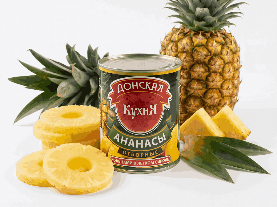 Ананасы в сиропе колечки 850мл ж/б 1/12шт Донская Кухня КРД Купить Ананасы в сиропе колечки 850мл ж/б 1/12шт Донская Кухня КРД в Москве, СПБ, Краснодаре с доставкой в день заказа
