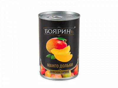 Манго в легком сиропе ломтики 400мл 1/12шт Боярин
