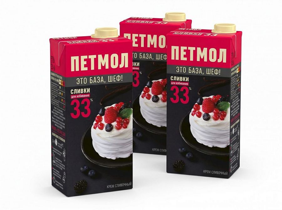 Купить Сливки Петмол 33% 1л  1/12 в Москве, СПБ, Краснодаре с доставкой в день заказа